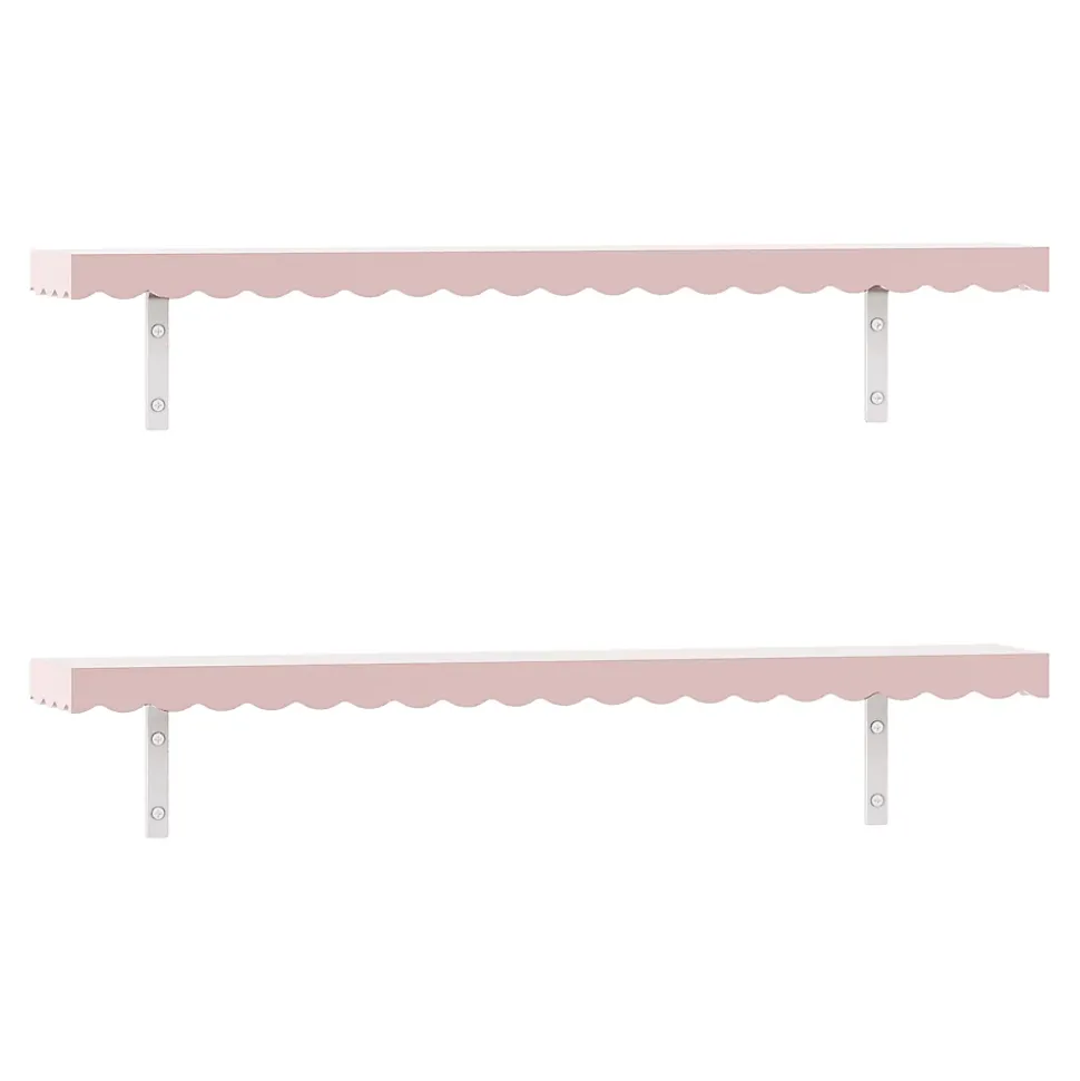 Lot de 2 étagères murales Vestnes 80 x 17 x 4 cm rose en.casa