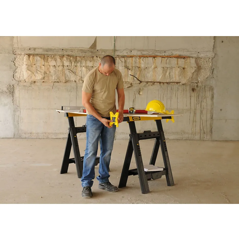 Lot de 2 tréteaux pliables télescopiques charge max. 450 kg STANLEY