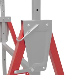 Lot de 2 tréteaux pliables télescopiques hauteur réglable 80-130 cm rouge