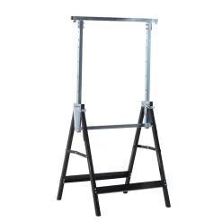 Lot de 2 tréteaux pliables télescopiques hauteur réglable 80-130 cm noir