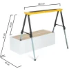 Lot de 2 tréteaux télescopiques pliables large plateau antiglisse