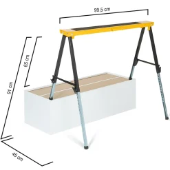 Lot de 2 tréteaux télescopiques pliables large plateau antiglisse