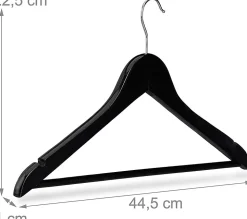 Lot de de 30 cintres avec bois noir Helloshop26