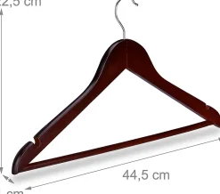 Lot de de 30 cintres avec bois marron Helloshop26