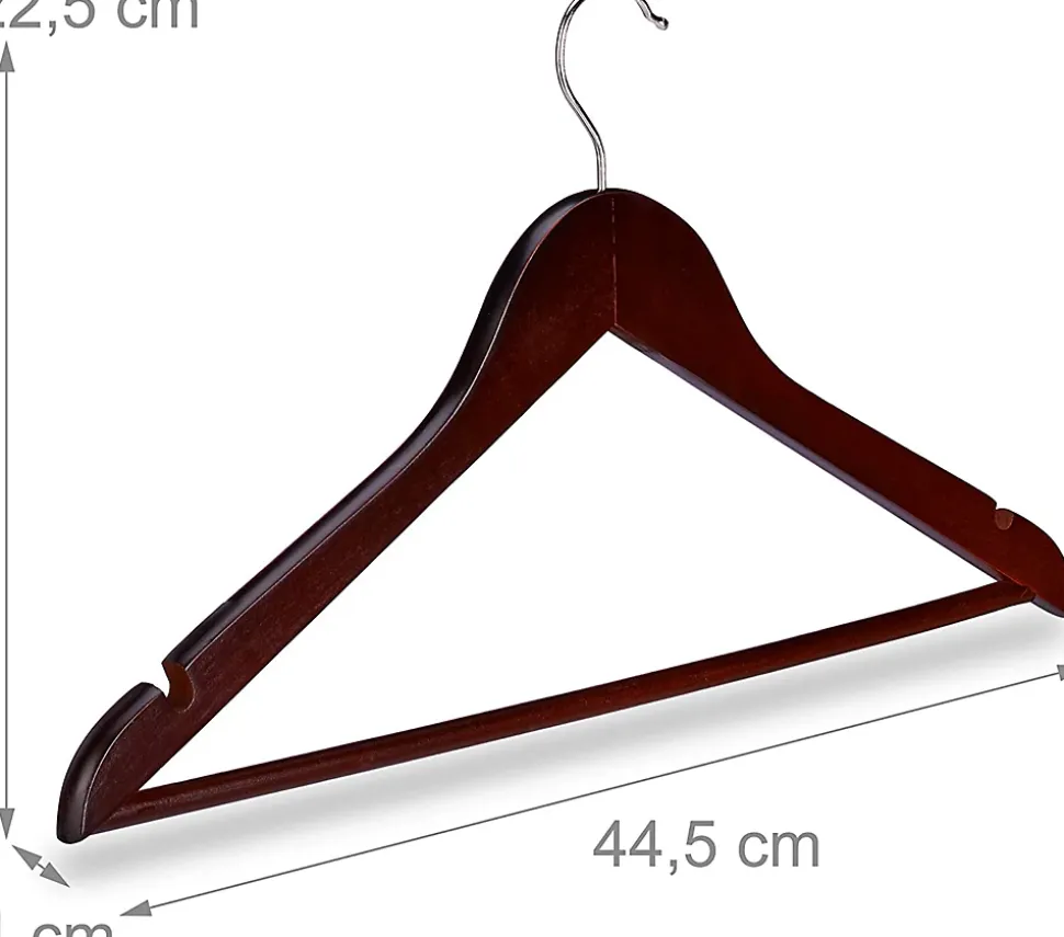 Lot de de 30 cintres avec bois marron Helloshop26