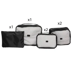 Lot organiseur valise Aloha 6 pièces - Noir- 5five