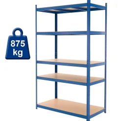 Lot 2x Etagere de Rangement - 200x100x50 cm - Capacite max. 875 kg 5 Tablettes MDF