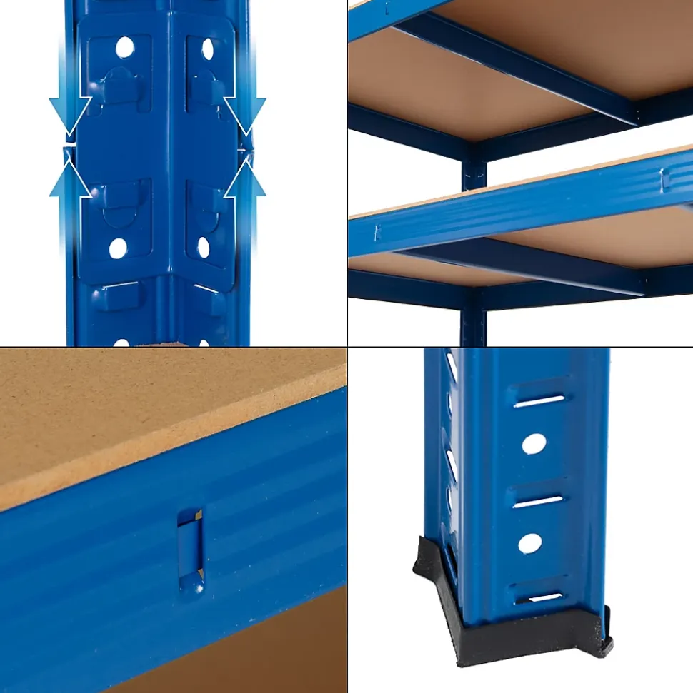 Lot 2x Etagere de Rangement - 200x100x50 cm - Capacite max. 875 kg 5 Tablettes MDF