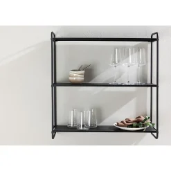 Lyon - Étagère murale en métal L62cm - Noir