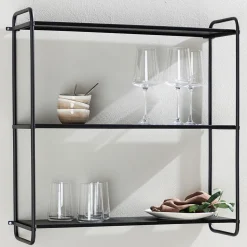Lyon - Étagère murale en métal L62cm - Noir