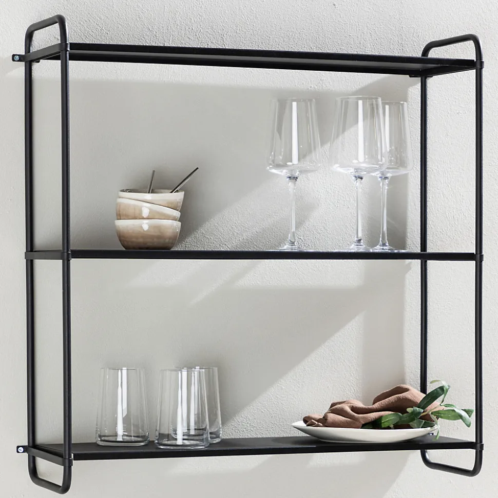 Lyon - Étagère murale en métal L62cm - Noir