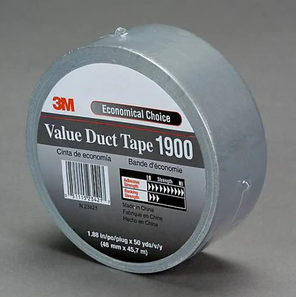 3M 1900SI50 Ruban adhésif toile9 argent 50 m x 50 mm