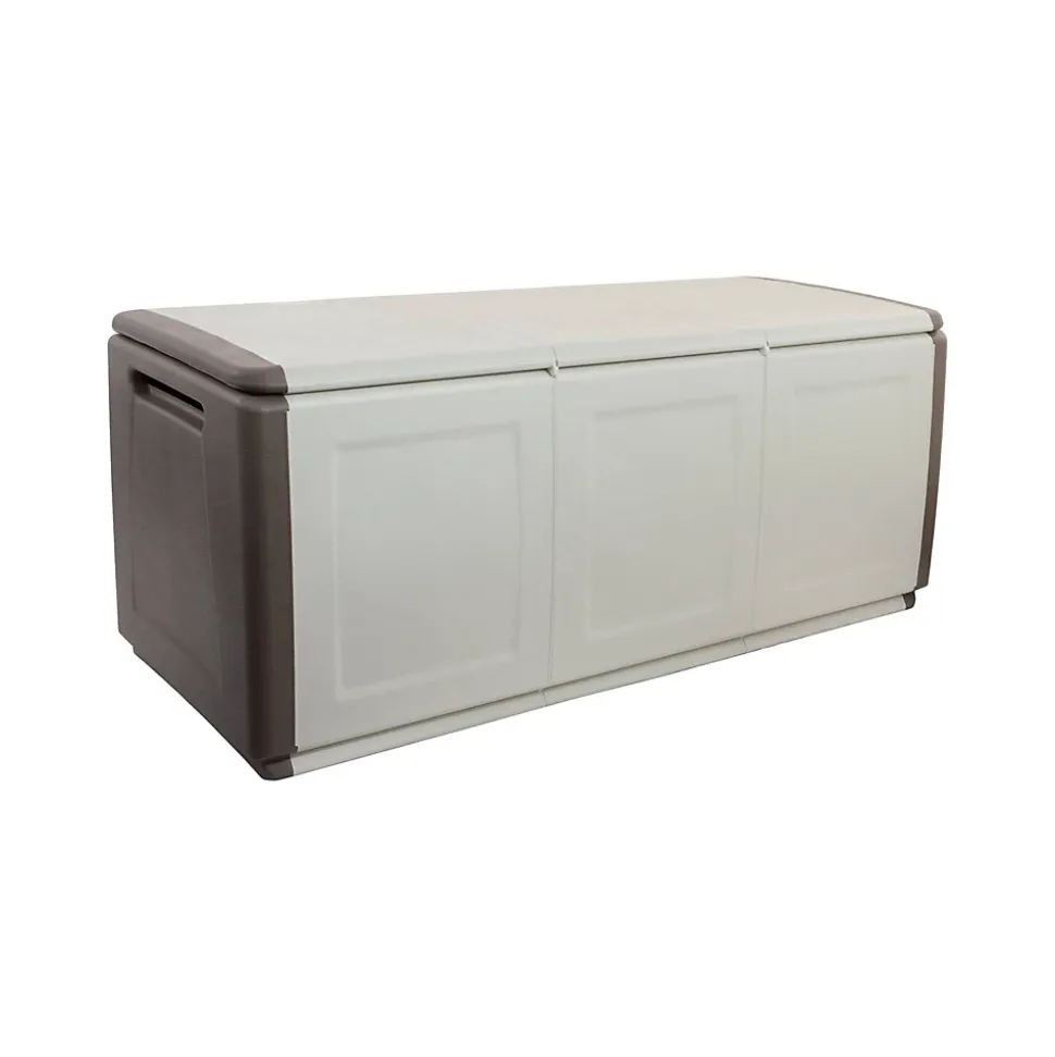 Malle Achse, Coffre polyvalent, Coffre de rangement, Boîte de rangement, 100% Made in Italy, 138x53h57 cm, Beige et Marron