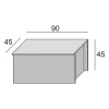 Malle Ayusnay, Grande boîte de rangement polyvalente, Coffre moderne, 100% Made in Italy, 90x45h45 cm, Blanc et Chêne