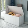 Malle Ayusnay, Grande boîte de rangement polyvalente, Coffre moderne, 100% Made in Italy, 90x45h45 cm, Blanc