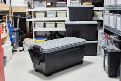 Malle de rangement 170 L Iris noir et gris avec couvercles
