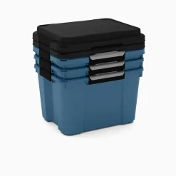 Malle de rangement 40 L Keter Scuba bleu et noir avec couvercle l.49,2 x H.49,5 x P.39 cm vendue par 3 pièces