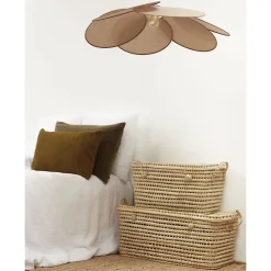 Malle de rangement feuille de palmier (80 cm - Naturel)