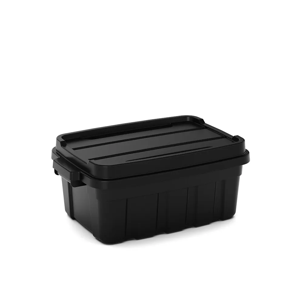 Malle de rangement 37L noire avec couvercle l.41 x H.26 x P.60 cm, Keter Tote