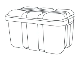 Malle de rangement 68L Skyda Form noir et jaune avec couvercles