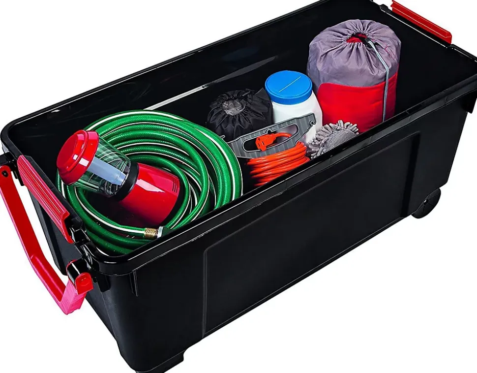 Malle de Rangement plastiques résistante 170L, A l'unité, Noir, SIA-1000, Iris Ohyama