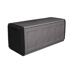 Malle Zele, Coffre polyvalent, Coffre de rangement, Boîte de rangement, 100% Made in Italy, 138x53h57 cm, Gris clair et noir