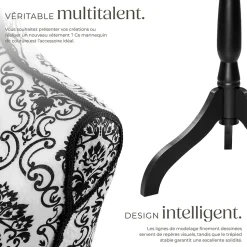 Mannequin de couture Torse Femme Réglable en hauteur 133 - 168 cm
