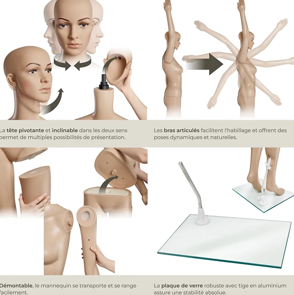 Mannequin de vitrine en Plastique Démontable