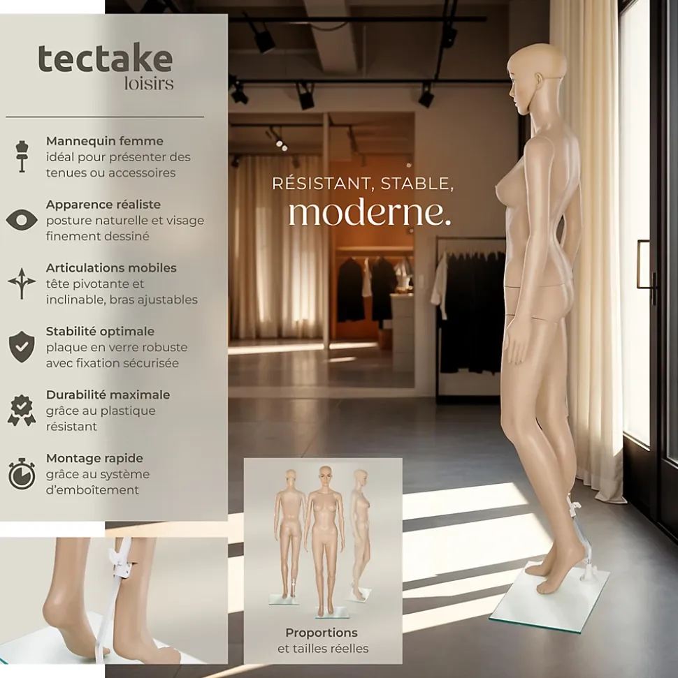 Mannequin de vitrine en Plastique Démontable