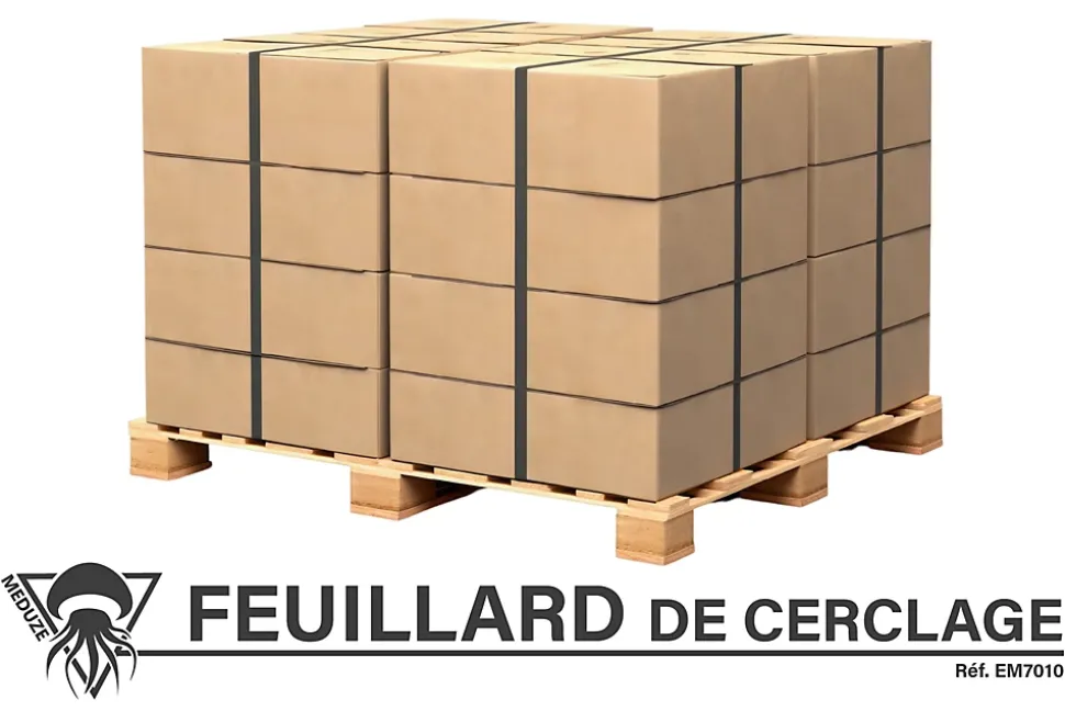 Méduze - Feuillard de cerclage noir 12 mm x 1500 m - En polypropylène - Recyclable - Polyvalent