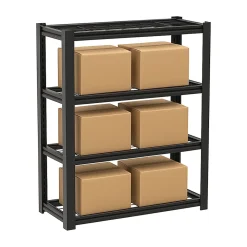 Mesh 150 - Étagère en métal 150x100x50 cm avec 4 étagères en treillis capacité de charge 1365 kg noir