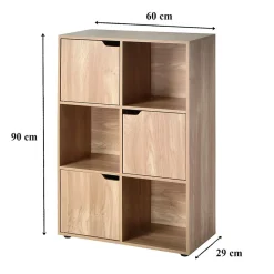 Meuble à 6 cases avec trois portes - Modu