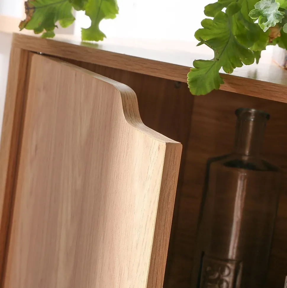 Meuble 9 cases avec 5 portes décor bois L89cm - MODU