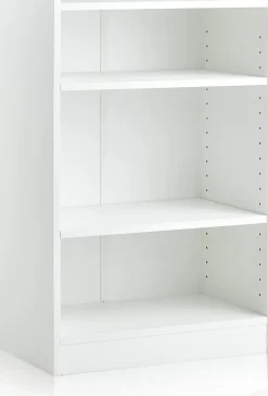 Meuble à Casier à 3 Niveaux-Bibliothèque avec 2 Étagères Réglables-Dispositif Anti-Basculement Inclus-50x30x75 CM Blanc