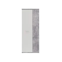 Meuble à chaussure 2 portes décor béton et blanc - CLASS