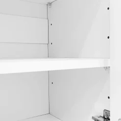 Meuble à chaussures 80 cm avec éclairage LED 16 couleurs, portes à étagères réglables et pieds métal doré
