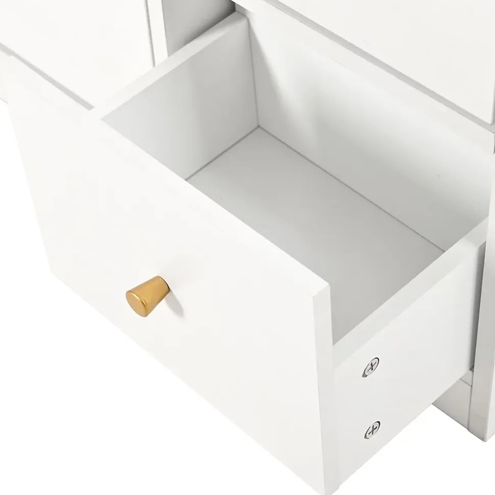 Meuble à Chaussures - Meuble d'entrée Basculant avec 3 Tiroirs et Banc - Meuble Pratique et Moderne - Blanc - 119x24x122 cm