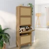 Meuble à chaussures 24 paires HANAE 4 portes effet naturel cannage