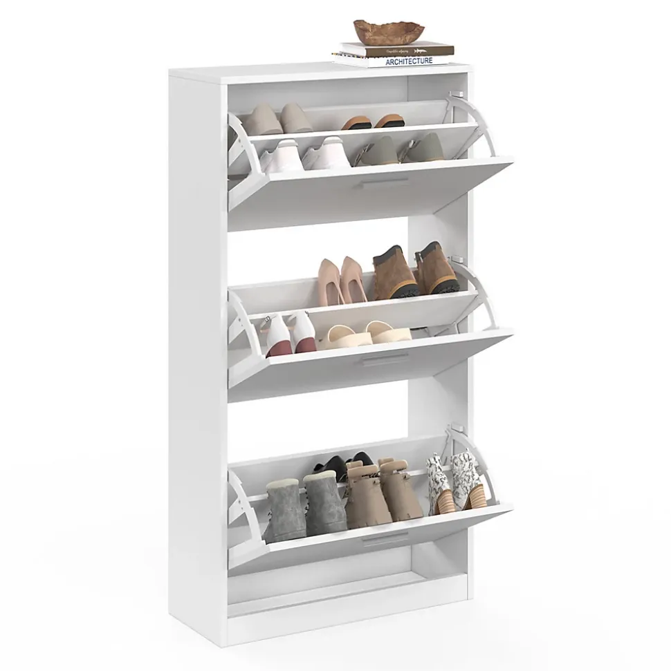 Meuble à chaussures 18 paires KLARK 3 portes blanc