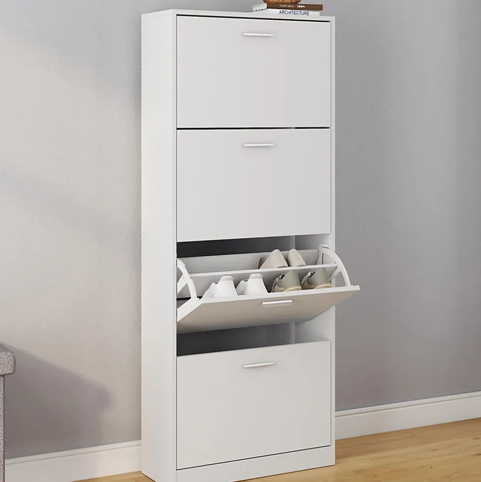 Meuble à chaussures 24 paires KLARK 4 portes blanc