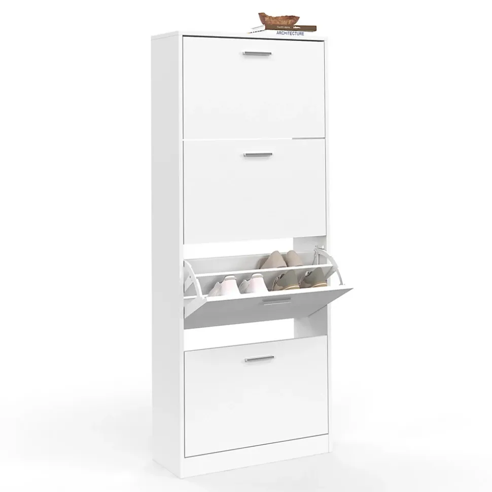 Meuble à chaussures 24 paires KLARK 4 portes blanc