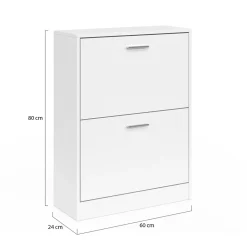Meuble à chaussures 12 paires KLARK 2 portes blanc