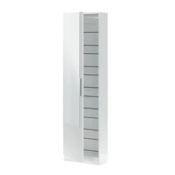 Meuble à chaussures 1 porte avec miroir - H180 cm