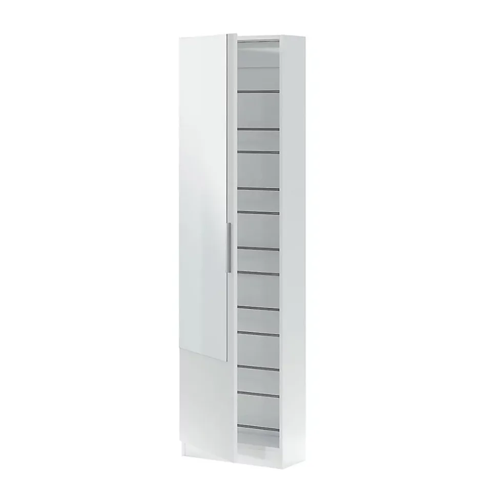 Meuble à chaussures 1 porte avec miroir - H180 cm