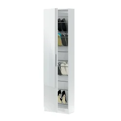 Meuble à chaussures 1 porte avec miroir - H180 cm