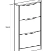 Meuble à chaussures 3 portes coloris Chêne cambrian/blanc - Longueur 60 x profondeur 17 x hauteur 108,1 cm
