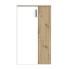 Meuble à Chaussures 2 portes décor bois de chêne et blanc mat - AMELIE