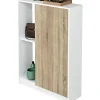 Meuble à chaussures 1 porte coloris blanc brillant/cambrian - Hauteur 110 x Longueur 80 x Profondeur 25 cm