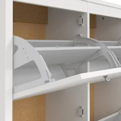 Meuble à chaussures Actinidia, Meuble à chaussures, Armoire d'entrée polyvalente, Rangement pour chaussures, 103x25 h103 cm, Blanc