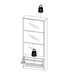 Meuble à chaussures Aepytus, Meuble à chaussures, Armoire d'entrée polyvalente, Rangement pour chaussures, 70x24 h162 cm, Blanc